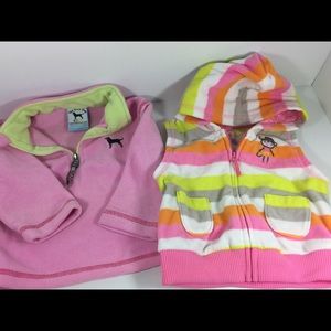 The black dog zip up fleece and carters vest 6 mos